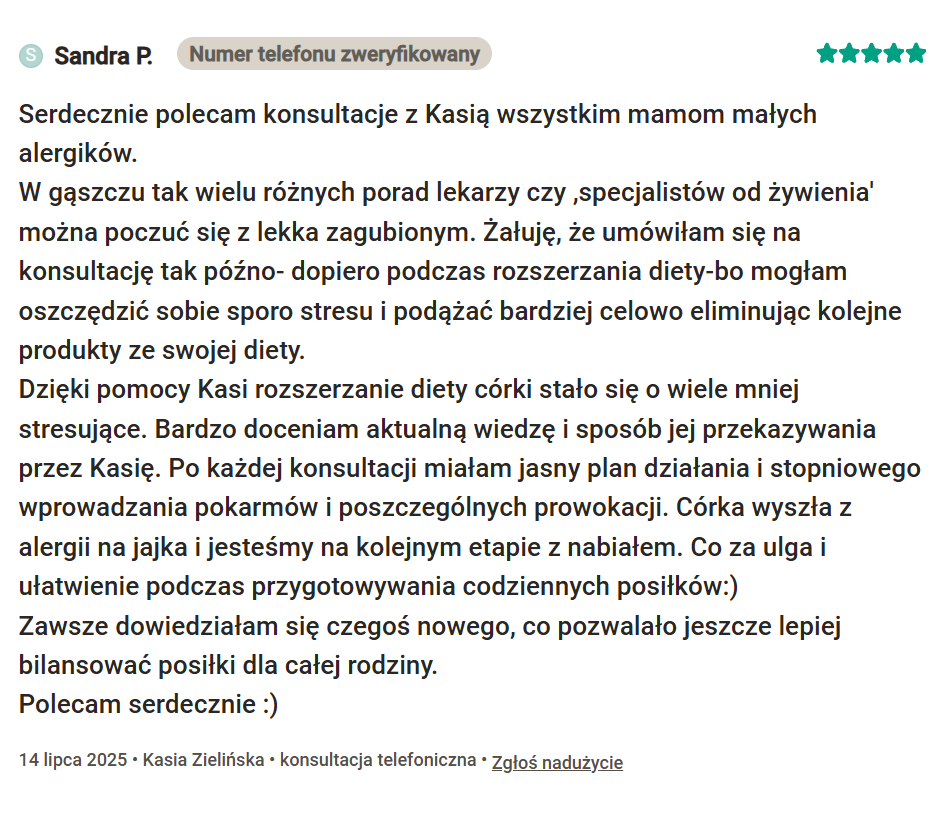 pozytywne opinie na temat konsultacji dietetycznej online w skazie białkowej